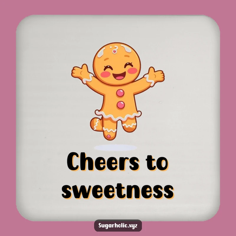 Funny Gingerbread Pirouette Coaster - Protect Your Table with Cheer!