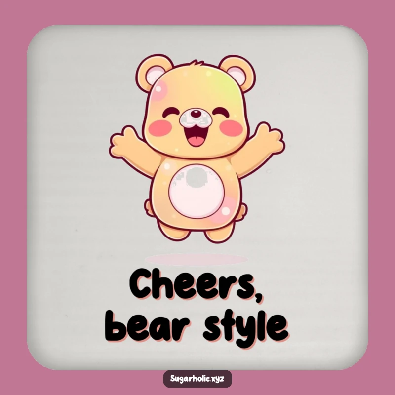 Funny Gummy Bear Jump Coaster Set: Protect Surfaces with Joyful Art, Perfect Gift