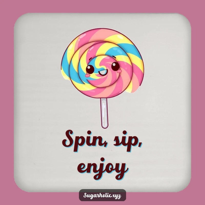 Funny Lollipop Spin Coaster: Gleeful Treat Protects Your Table, Ideal Funny Gift