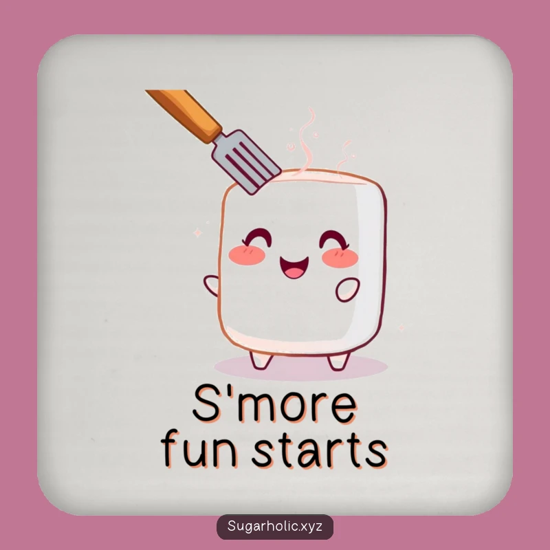 Funny Toasted Marshmallow Coaster: Cheerful Protection for a Cute Funny Gift
