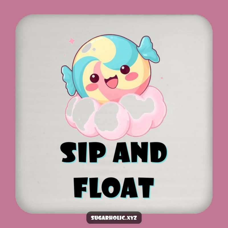 Funny Candy Cloud Coaster - Protect Surfaces with Sweet Humor!