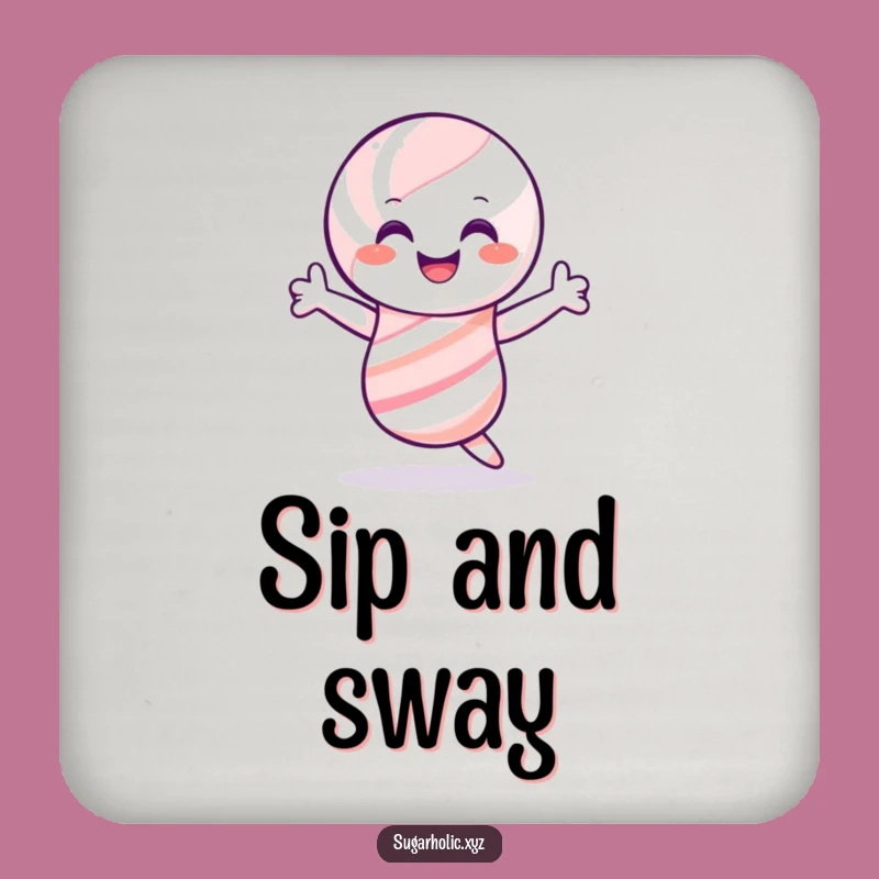 Funny Candy Cane Shimmy Coaster - Protect Surfaces with Festive Humor!