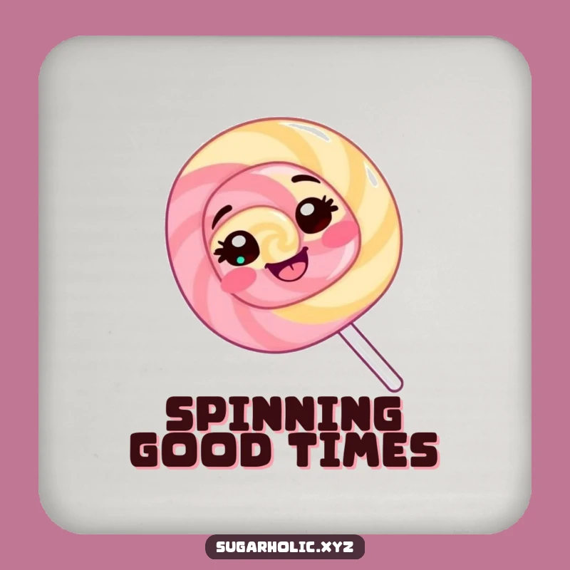 Funny Lollipop Coaster: Giggling Spin Drink Coaster, Hilarious Candy Gift Set