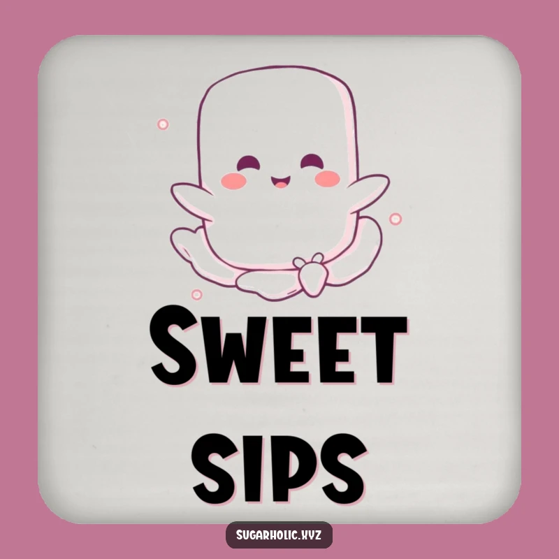 Funny Marshmallow Float Coaster Set: Sweet Character Protection, Perfect Funny Gift for Tables