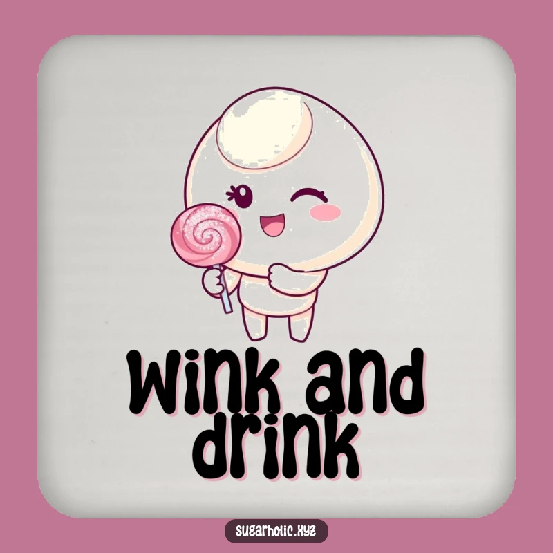 Protect Surfaces with a Wink: Funny Candy Lollipop Coaster