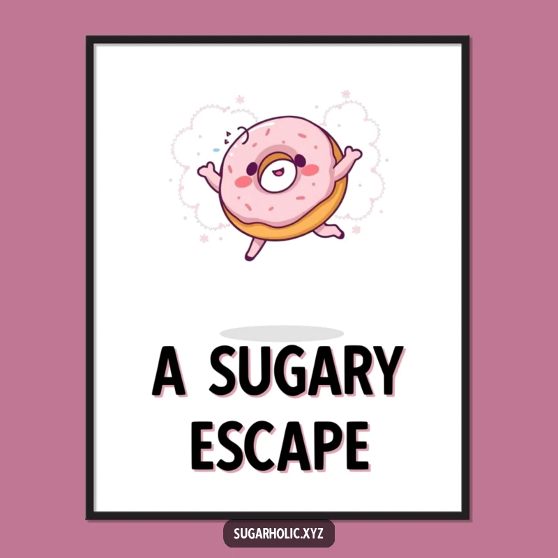 Funny Giggling Donut Powder Jump Poster - Hilarious Wall Art for Sweet Lovers