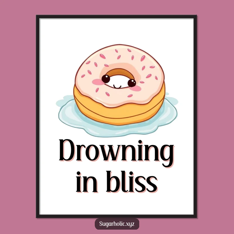 Delightful Donut Frosting Swim Funny Poster - Sweetest Wall Art Gift Idea