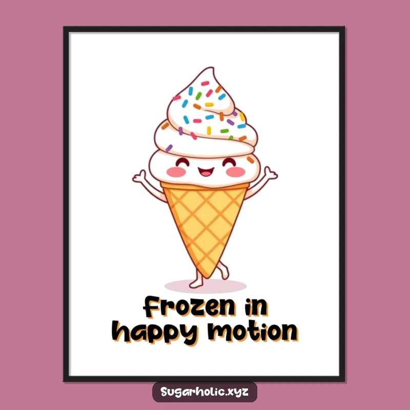 Funny Ice Cream Cone Jig Poster - Vibrant Wall Art, Hilarious Funny Gift