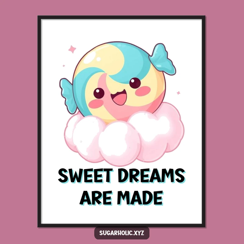 Funny Candy Cloud Poster - Sprinkle Your Walls with Hilarious Sweetness!