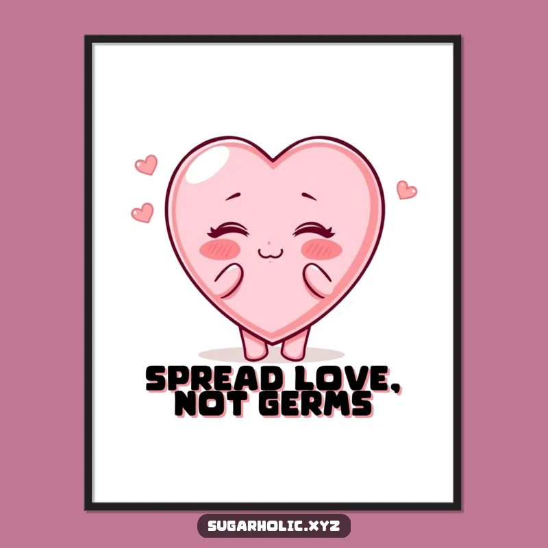 Funny Candy Heart Art Print: Sweet Decor for Love-Filled Spaces