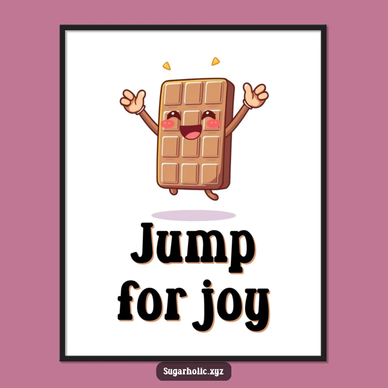 Funny Chocolate Jump Poster - Joyful Bar Dancer Wall Art Gift