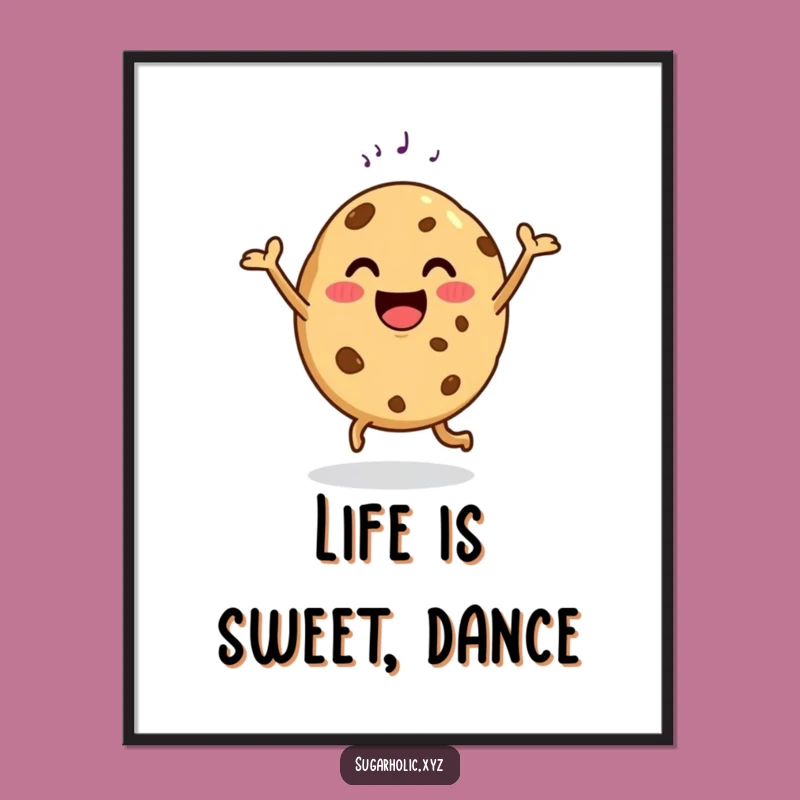 Funny Dancing Cookie Art Poster - Sweeten Your Walls with Joy!