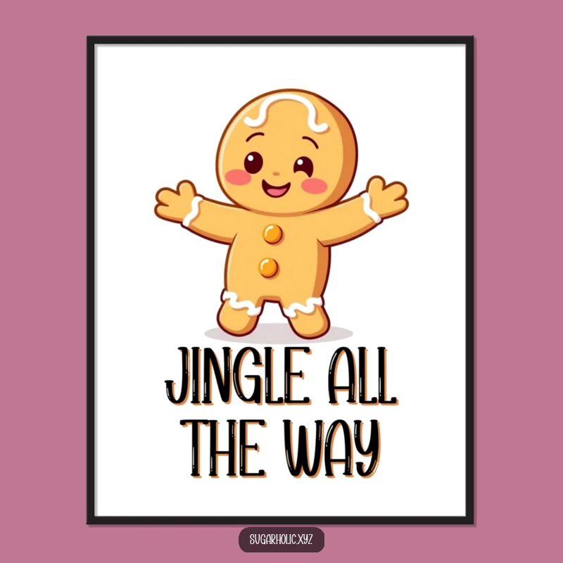 Funny Gingerbread Poster: Festive Jig Artwork for Holiday Cheer