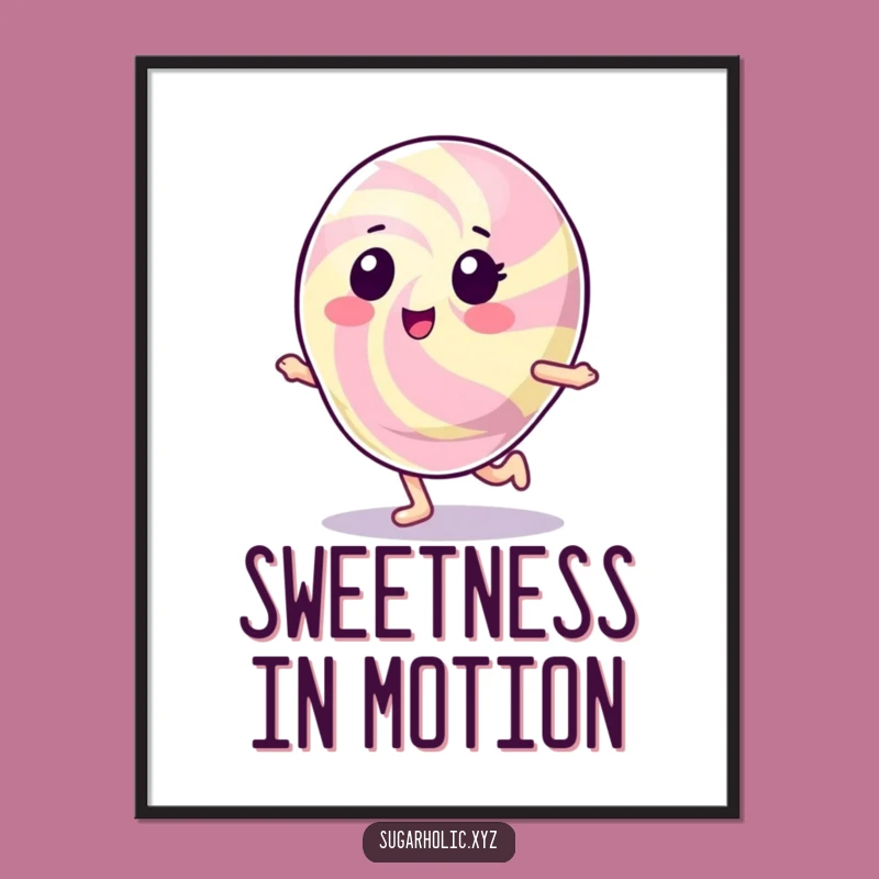 Funny Gumdrop Hop Poster: Whimsical Character Art, Perfect Humorous Gift!