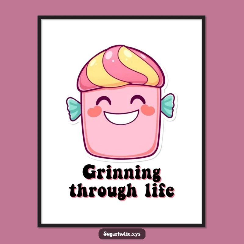 Funny Candy Bar Grin Poster: Sweet Art for Your Walls, Unique Funny Gift