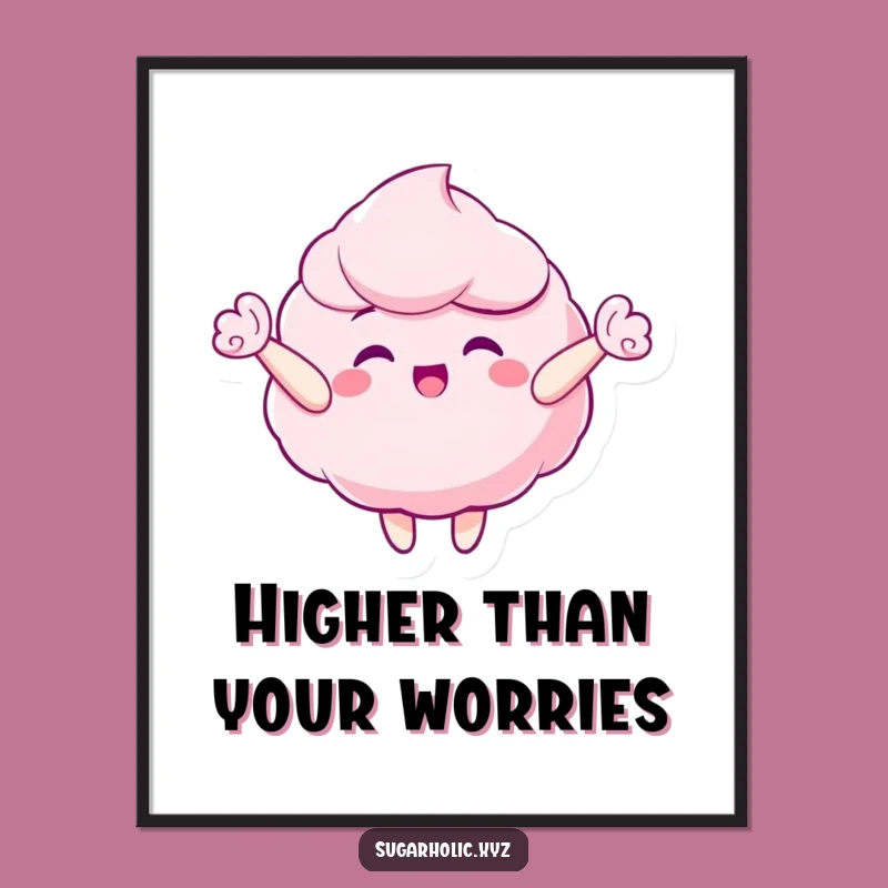 Funny Candy Floss Poster - Dreamy Wall Art for a Cheerful Space