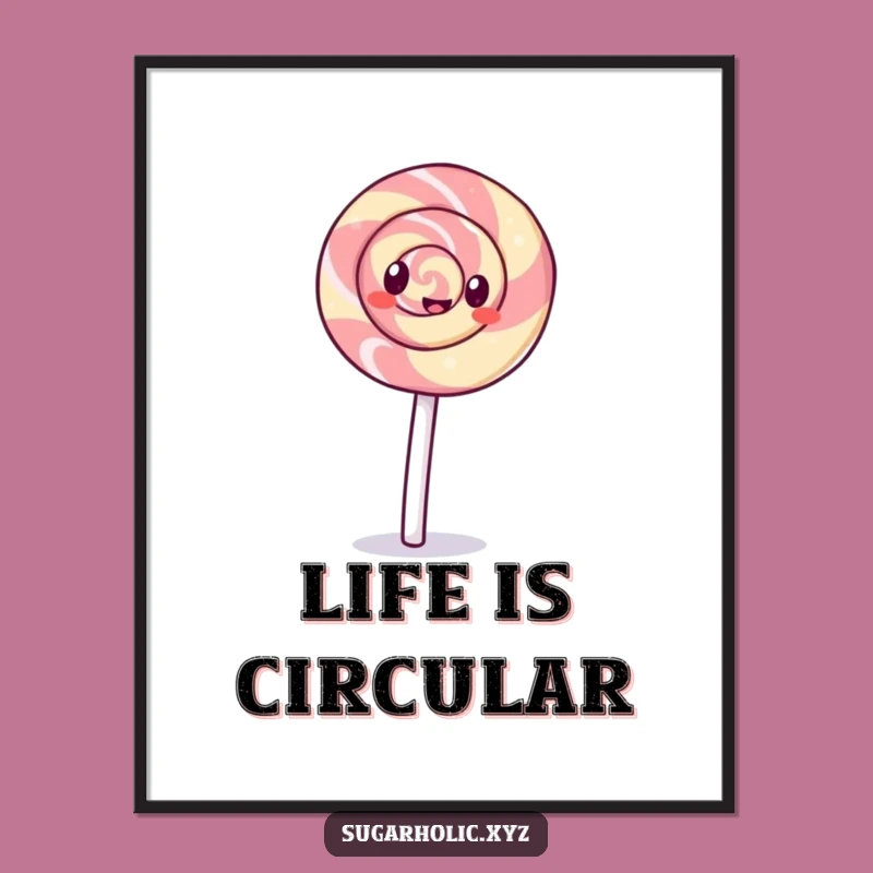 Funny Lollipop Poster: Cartwheel Joy, Vibrant Wall Art Gift