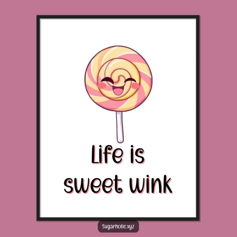 Funny Lollipop Wink Poster: Beaming Character Art, Sweet Decor Gift