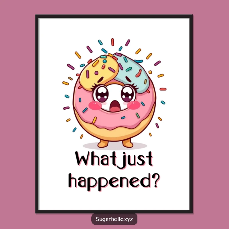 Funny Donut Sprinkles Poster: Surprise Art Funny Gift for Walls
