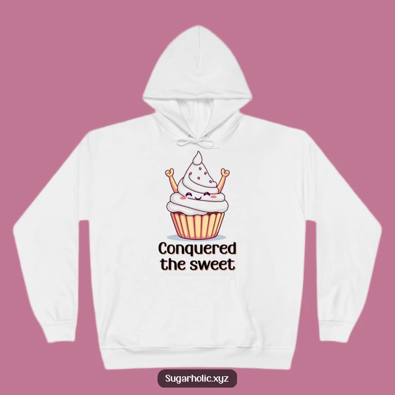 Cozy Funny Cupcake Victory Hoodie: Celebrate Sweet Success
