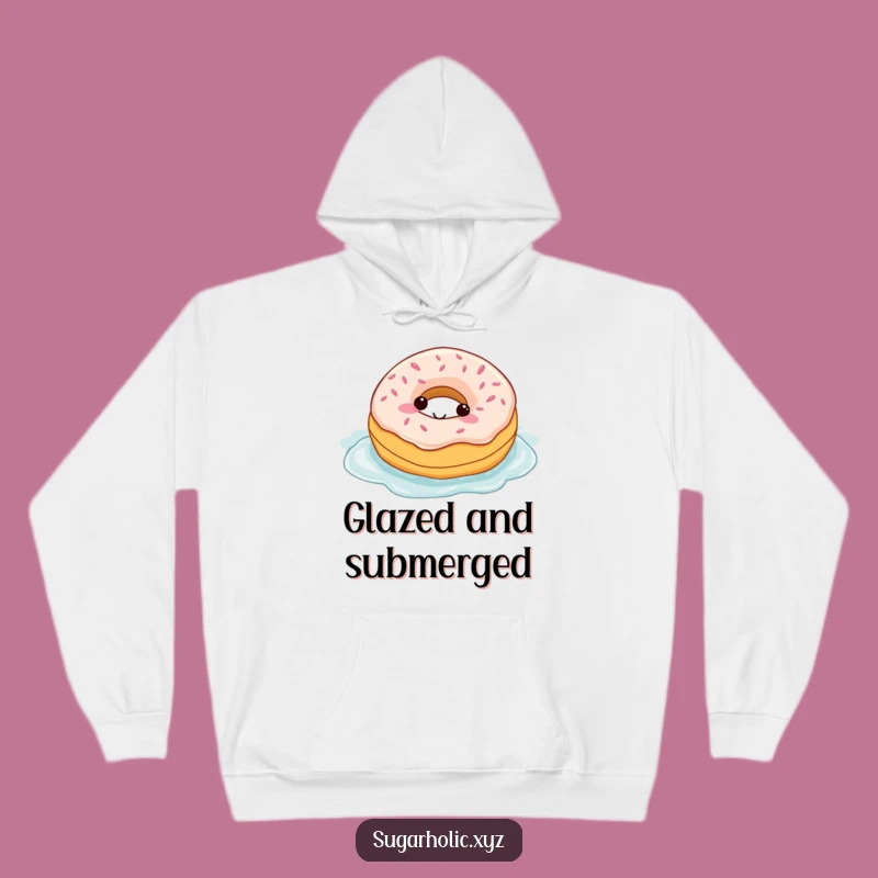 Cozy Donut Frosting Swim Funny Hoodie - Warm Up with Delicious Humor