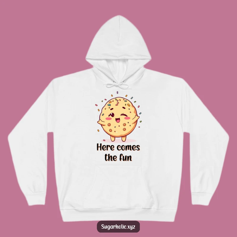 Cozy Funny Winking Cookie Hoodie - Sprinkle Shower Comfort Gift