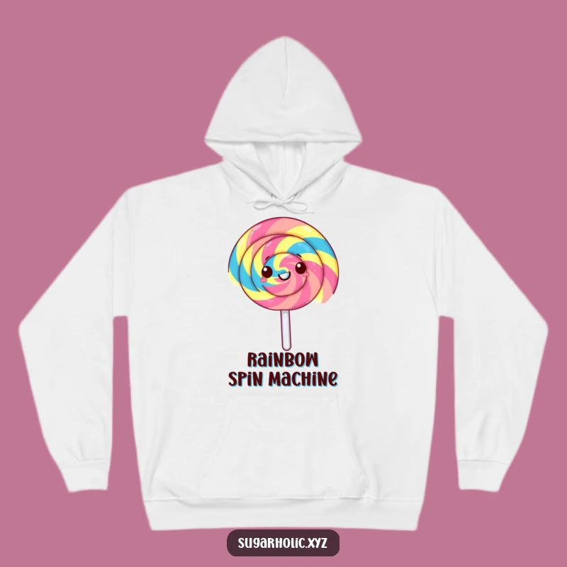 Cozy Funny Lollipop Spin Hoodie: Gleeful Treat Comfort, Ideal Funny Gift for Fun Times