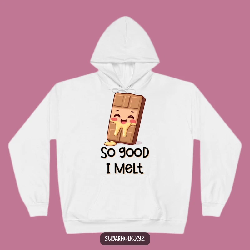 Funny Melting Chocolate Bar Hoodie - Cozy Up with Sweet, Hilarious Comfort!