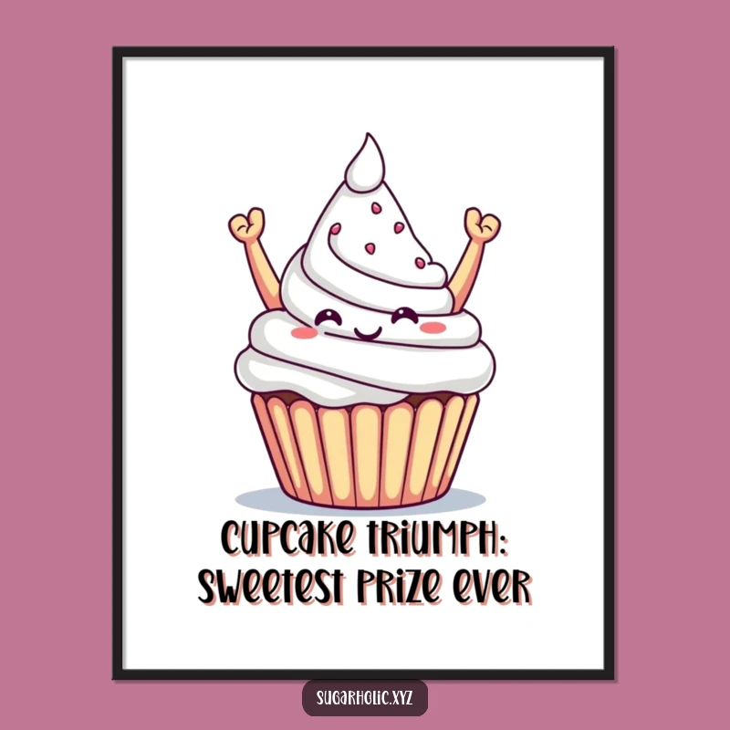 Funny Free Printable Wall Art: Triumphant Cupcake's Sugar Mountain, Sweet Downloadable Decor