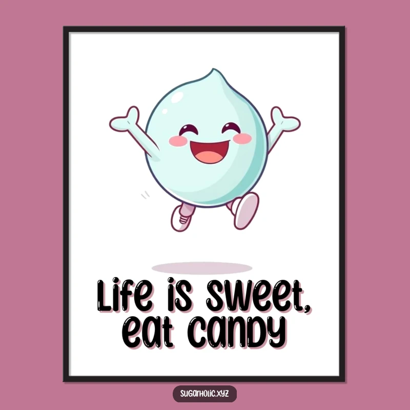 Free Printable Wall Art: Grinning Candy Character, Hilarious Downloadable Decor for Sweet Spaces