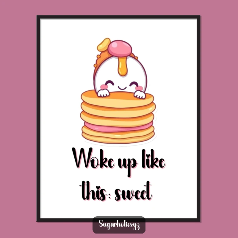 Funny Free Printable Wall Art: Candy Pancake Peek - Downloadable Art Decor