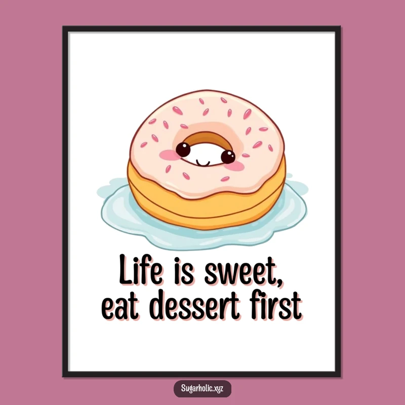 Funny Free Printable Wall Art: Donut Frosting Swim - Downloadable Art Decor