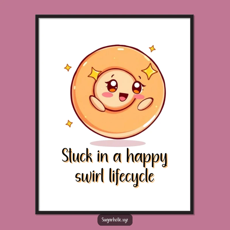 Funny Free Printable Wall Art: Happy Caramel Swirl, Starry Eyed, Downloadable Decor