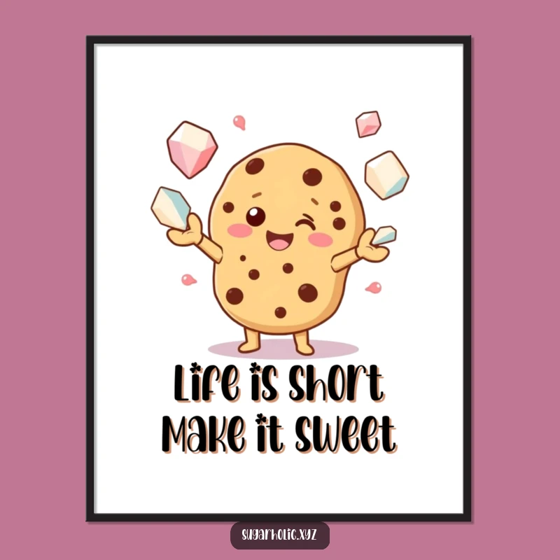 Funny Free Printable Wall Art: Juggling Cookie's Crystal Chaos - Humorous Downloadable Decor