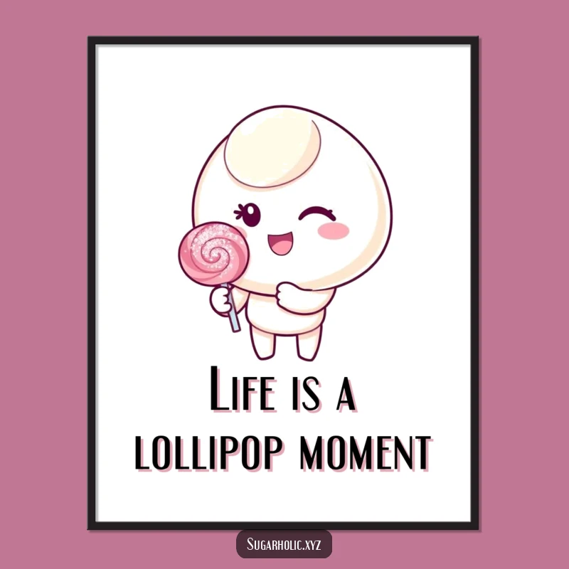 Funny Free Printable Wall Art: Winking Candy Lollipop - Downloadable Art Decor