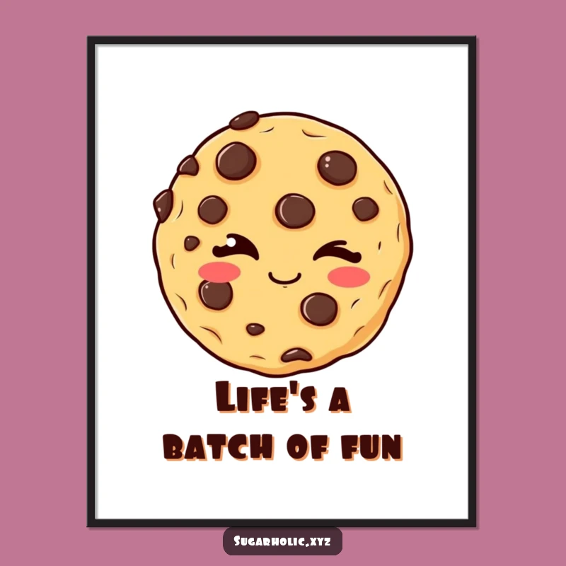 Funny Free Printable Wall Art: Winking Cookie Downloadable Art Gift