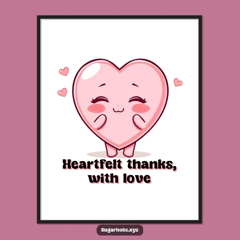 Humorous Free Printable Wall Art: Kissing Candy Heart Character - Whimsical Downloadable Decor
