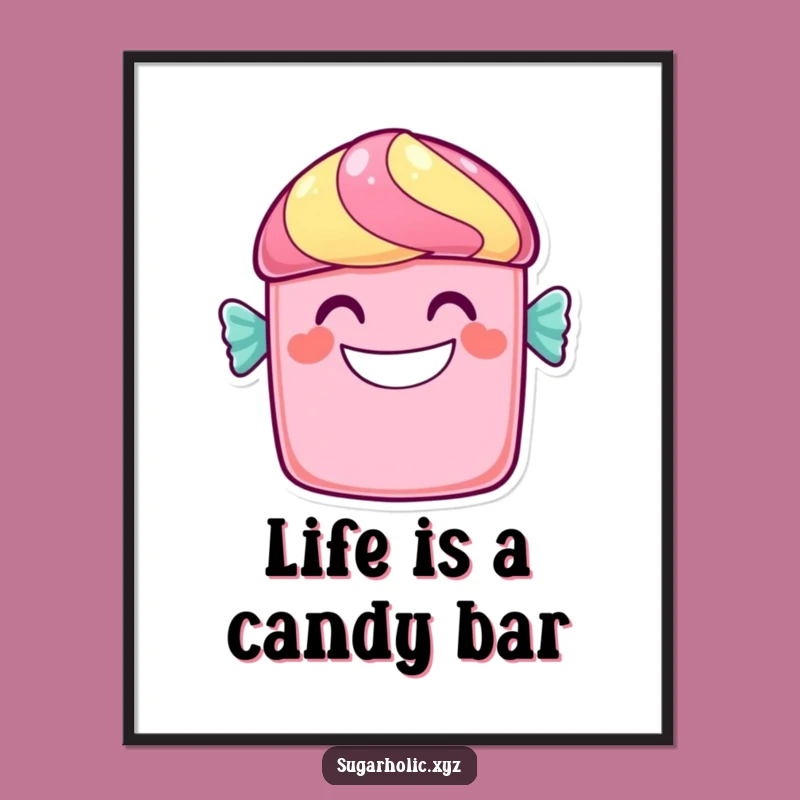 Funny Free Printable Wall Art: Sweet Candy Bar Grin Downloadable Decor