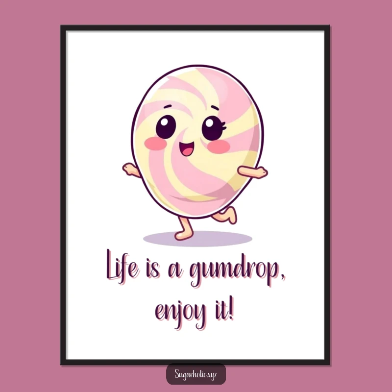 Free Printable Gumdrop Hop Wall Art: Funny Downloadable Decor Gift