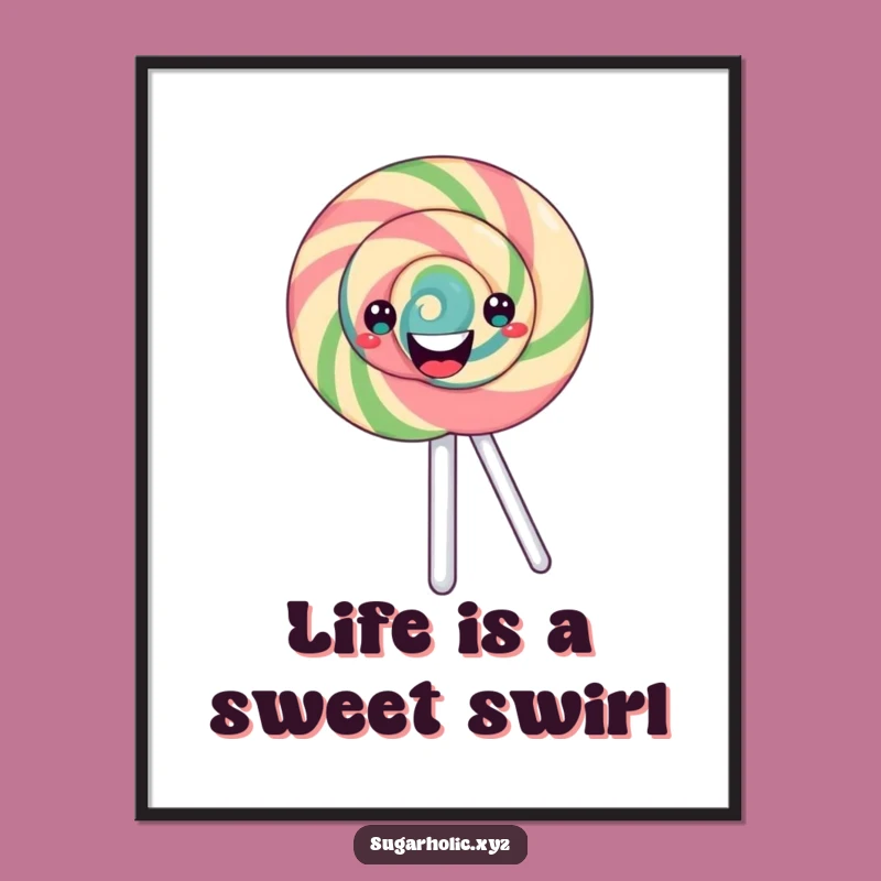 Free Printable Wall Art: Spinning Lollipop Fun, Whimsical Downloadable Art Piece