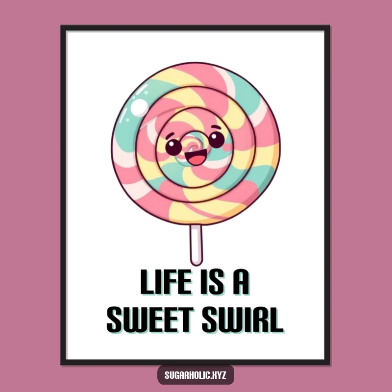 Funny Free Printable Wall Art: Spinning Lollipop Sweet Downloadable Decor