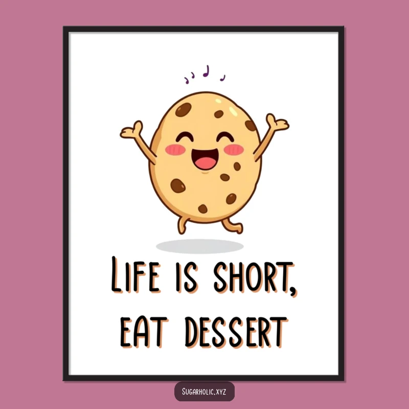 Funny Free Printable Wall Art: Dancing Cookie Sprinkle, Cheerful Downloadable Decor