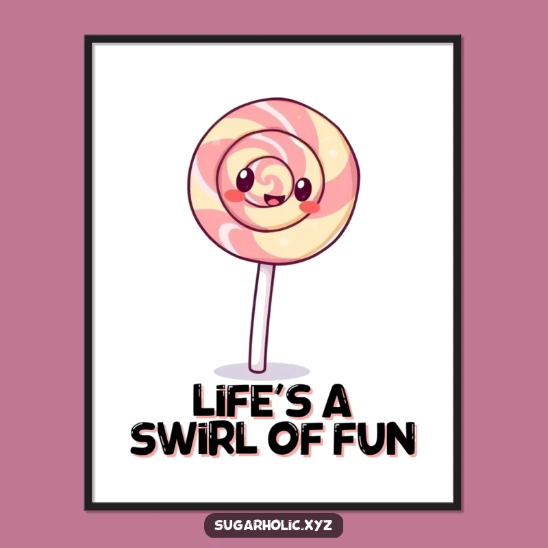 Free Printable Wall Art: Giggling Lollipop Cartwheel, Swirly Fun Downloadable Art!