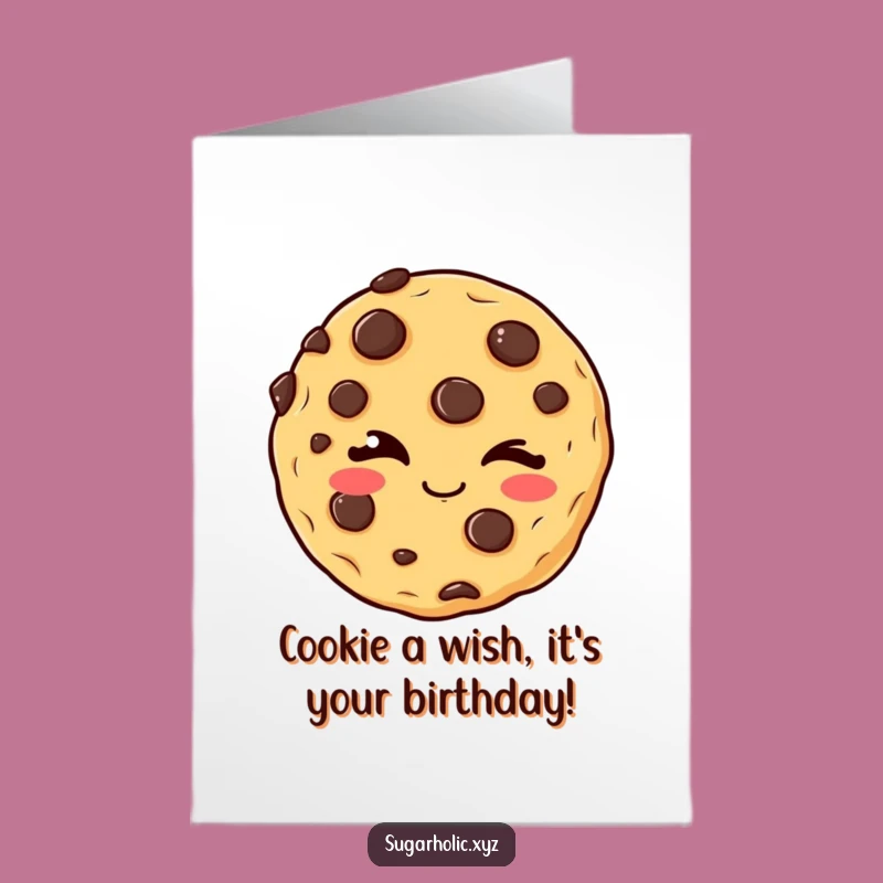 Free Printable Birthday Card: Winking Cookie Funny Downloadable Gift