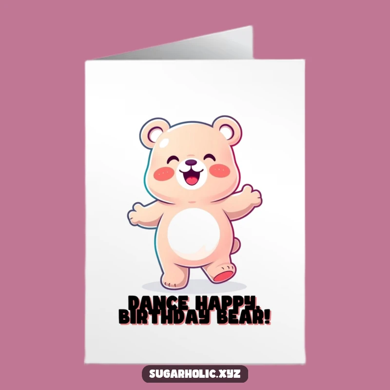 Free Printable Birthday Card: Gummy Bear's Dance for a Joyful Celebration!