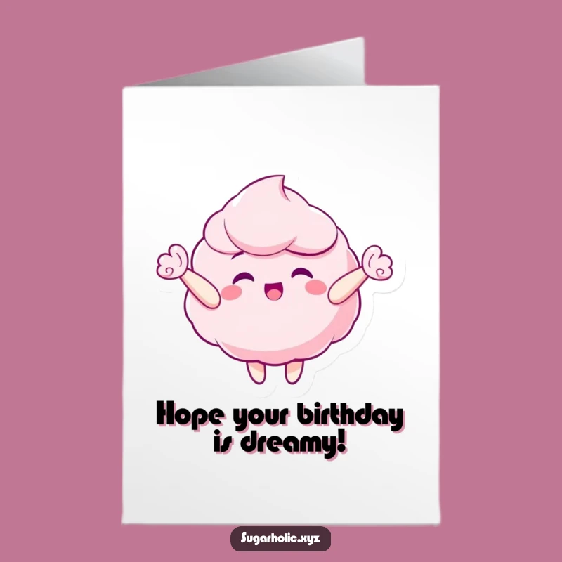 Free Printable Birthday Card: Floating Candy Floss - Funny Uplifting Gift