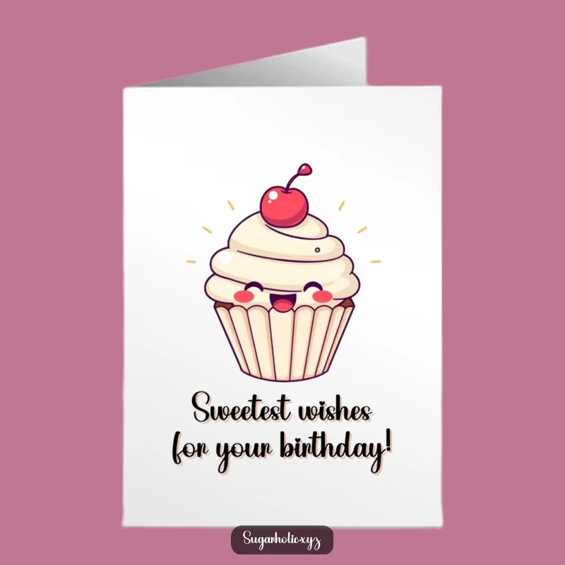 Free Printable Birthday Card: Joyful Cupcake Greeting, Sweet Downloadable Gift