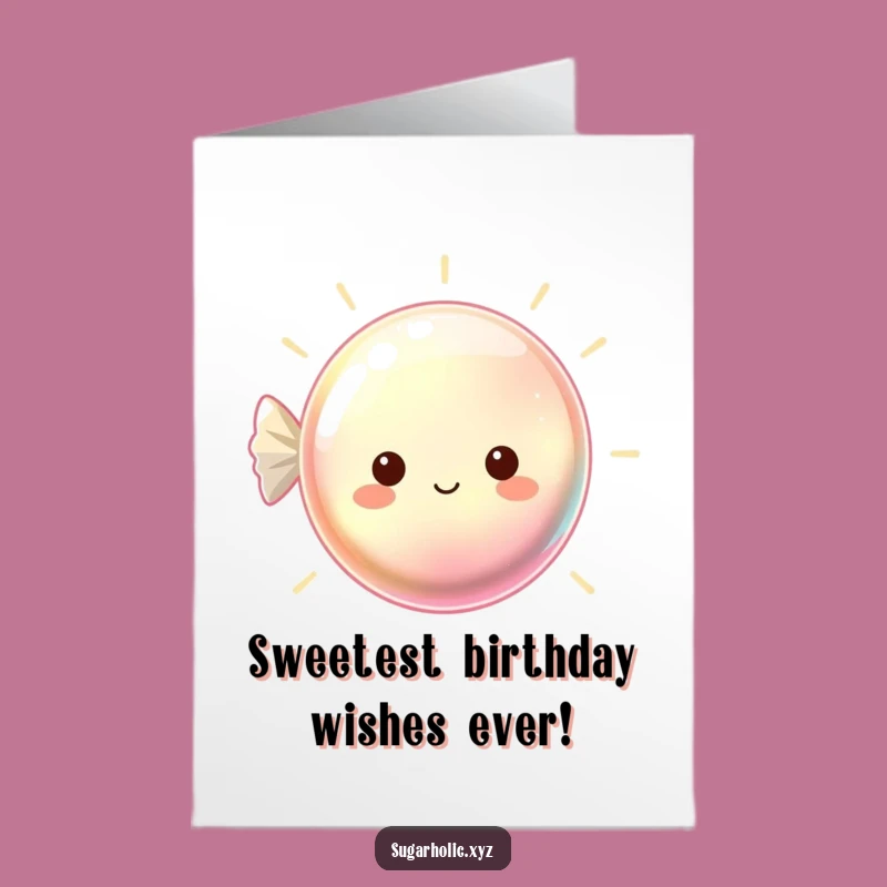 Free Printable Birthday Card: Shiny Hard Candy for a Sweet and Happy Day