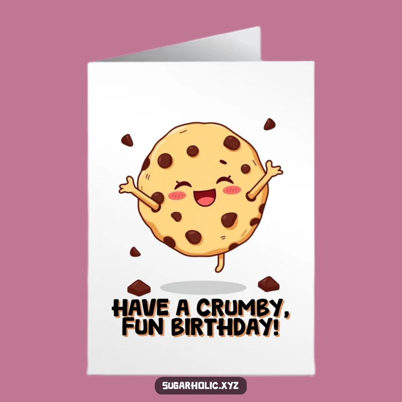 Free Printable Cookie Cartwheel Birthday Card: Funny Downloadable Gift for a Sweet Celebration
