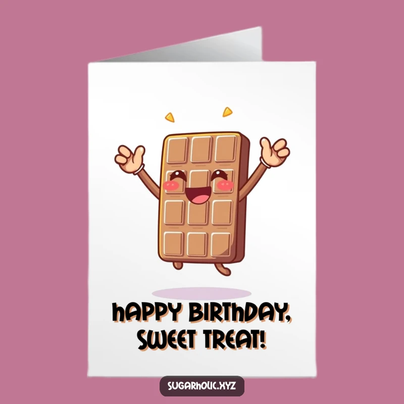 Free Printable Chocolate Birthday Card: Jump for Joy, Humorous Downloadable Gift